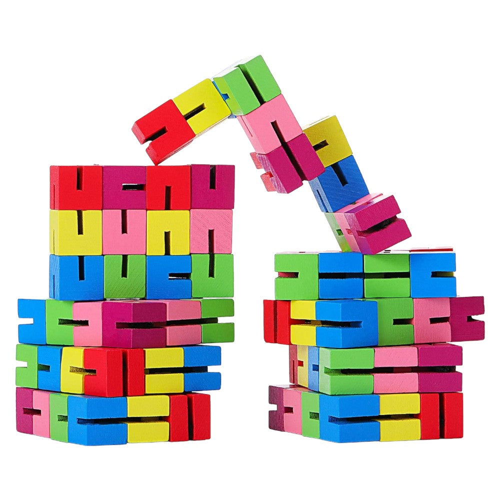 9-Pieces Wooden Twist Blocks