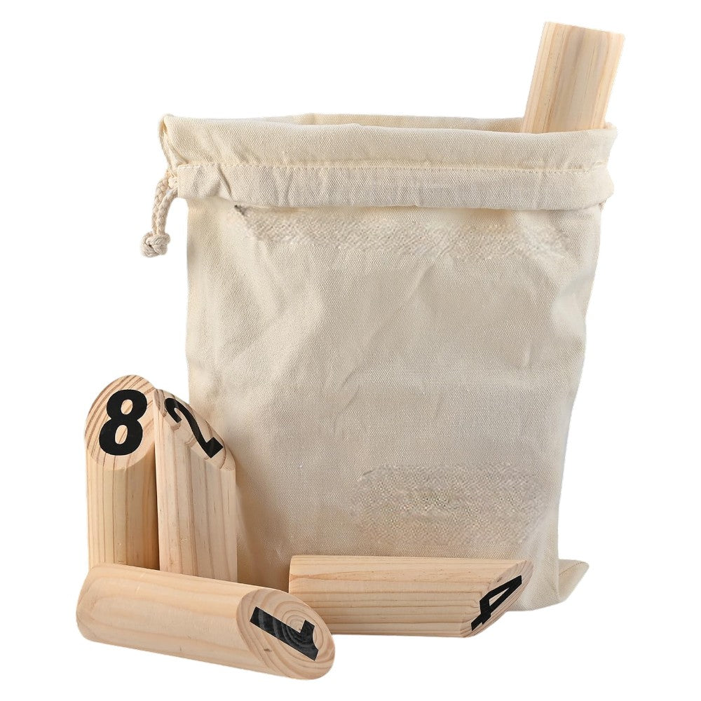 Wooden Numbered Kubb Set with Carry Bag for Outdoor Play